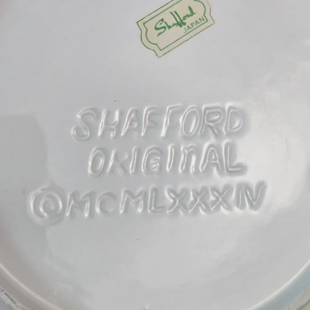 Vintage 1984 Shafford Japan Shrimp Cocktail Plates White Ceramic Set of 2 6.25in